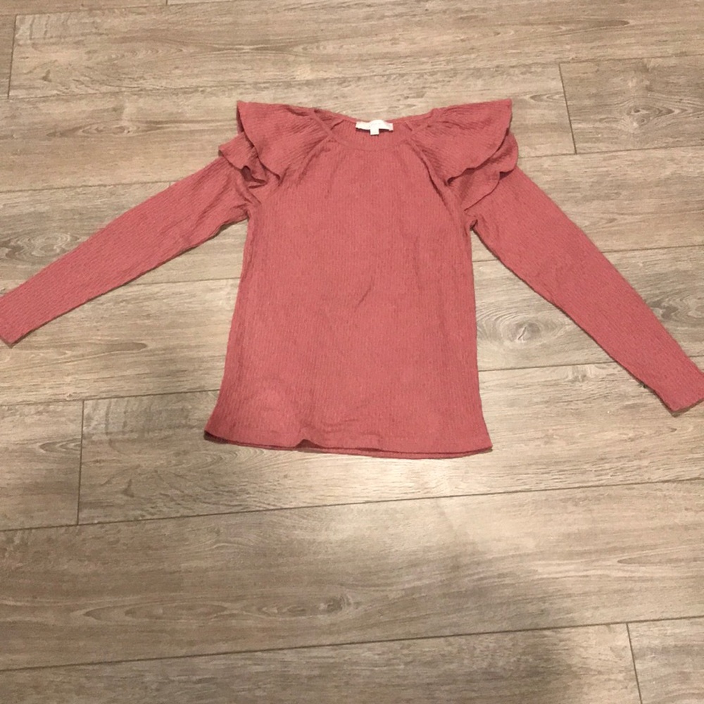 LOFT Double Ruffle Sleeve Top